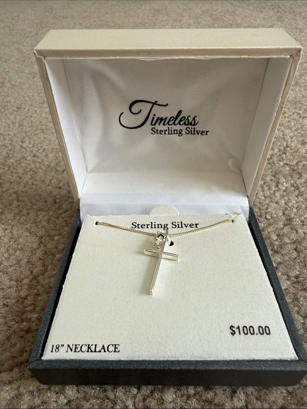 Timeless Sterling Silver Cross Necklace in Silver